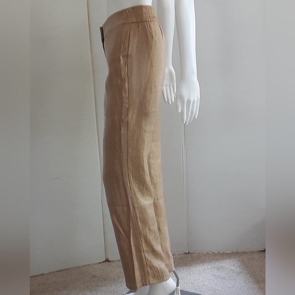 CHICO'S Travelers Collection Gold Luxe Metallic Welt Pocket Pants Sz 0 - NWOT - Picture 3 of 12